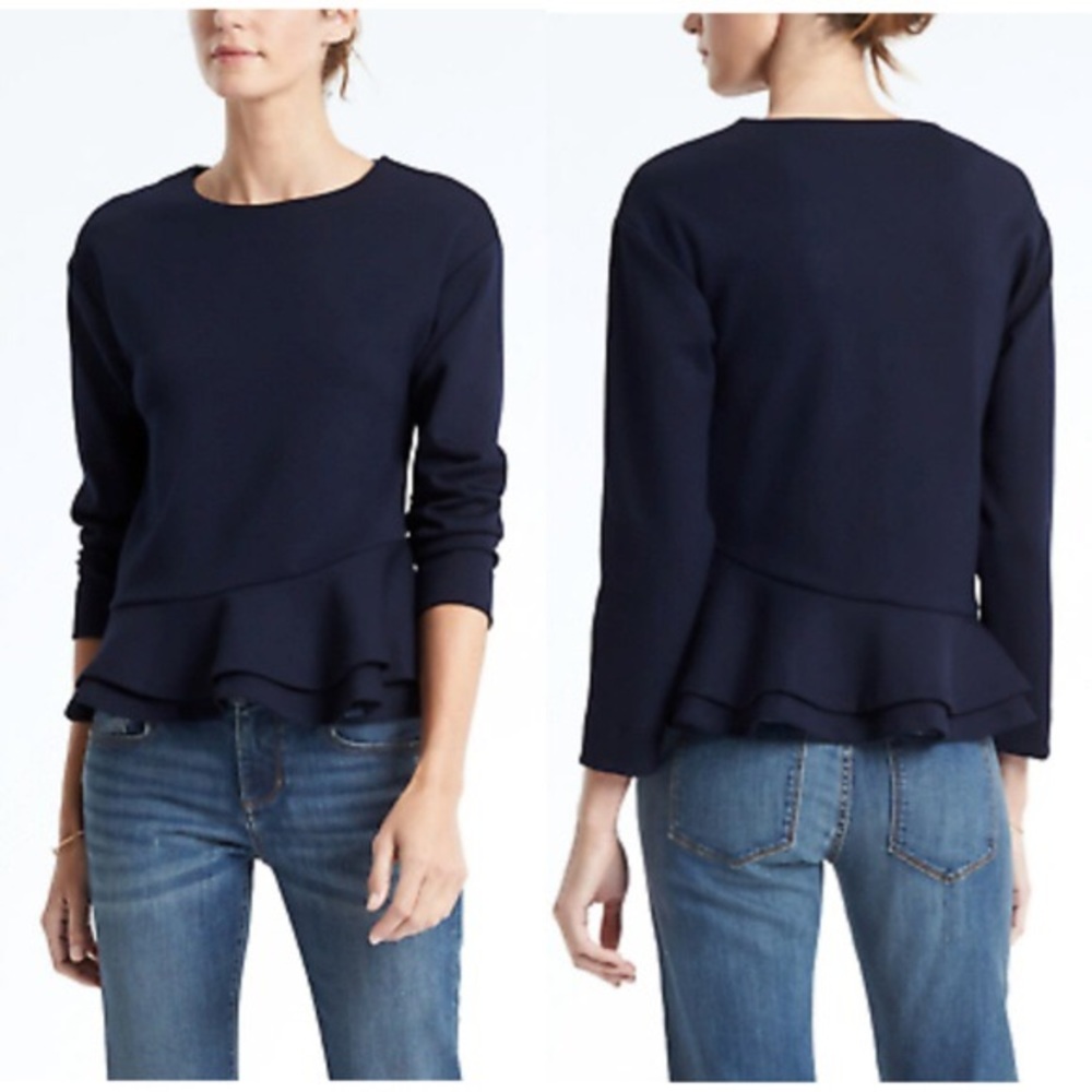 Banana Republic Double Peplum Couture Sweatshirt